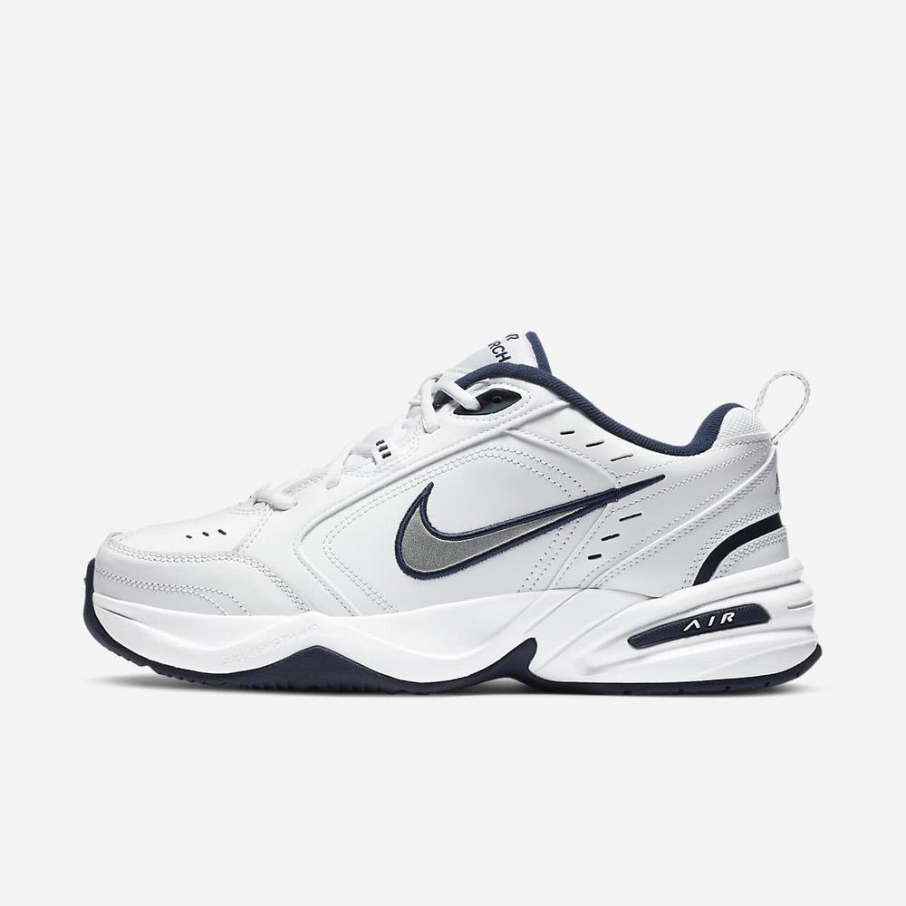 Chaussure De Fitness Nike Air Monarch IV Blanche 9425-306 White/Metallic Silver Homme | QHC-50411057